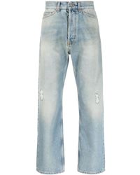 Palm Angels - Distressed Straight-leg Jeans - Lyst