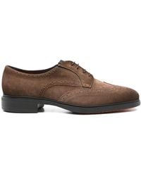 Santoni - Leather Derby Shoes - Lyst