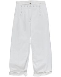 La Fetiche - Button-Detail Wide-Leg Jeans - Lyst