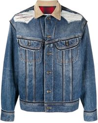 Maison Margiela - X Pendleton Distressed Denim Jacket - Lyst