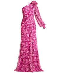 Tadashi Shoji - Floral-Print One-Shoulder Maxi Dress - Lyst