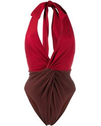 Self-Portrait Badpak Met Halternek - Rood