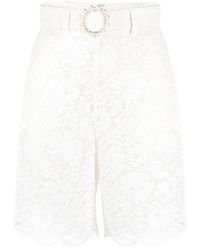 Zimmermann - Belted Lace Knee-length Shorts - Lyst