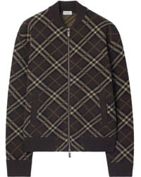 Burberry - Check-Pattern Wool-Cashmere Blend Bomber Jacket - Lyst
