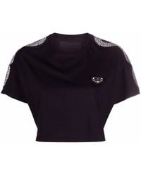 Philipp Plein - Crystal-Studded Crop T-Shirt - Lyst