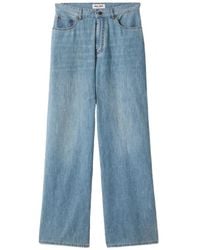Miu Miu - Logo-Embroidered Wide-Leg Jeans - Lyst