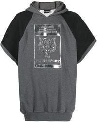 Philipp Plein - Graphic-Print Short-Sleeve Hoodie - Lyst