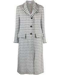 Thom Browne - Check-pattern Tweed Coat - Lyst