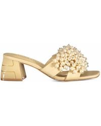 Laura Biagiotti - Faux-Pearl Embellished Sandals - Lyst