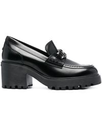 Hogan - 70Mm Logo-Plaque Leather Loafers - Lyst