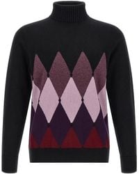Ballantyne - Diamond Intarsia Turtleneck Sweater - Lyst