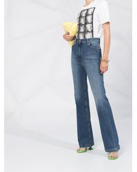 Versace Faded-effect Flared Jeans - Blue