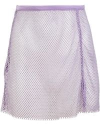 Fleur du Mal - Embellished Fishnet Mini Skirt - Lyst