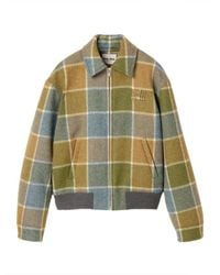 Miu Miu - Karierte Jacke Mit Logo-Stickerei - Lyst