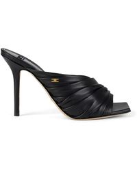 Elisabetta Franchi - Square-Toe Heeled Sandals - Lyst
