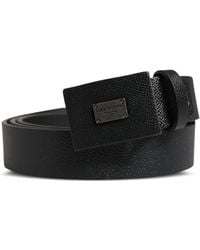 Dolce & Gabbana - Logo-Plaque Leather Belt - Lyst