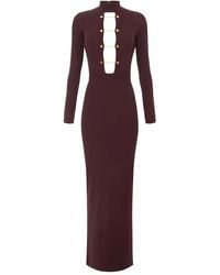 Elisabetta Franchi - Chain-Detail Cut-Out Maxi Dress - Lyst
