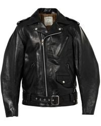 Maison Mihara Yasuhiro - Zip-Up Belted Leather Jacket - Lyst