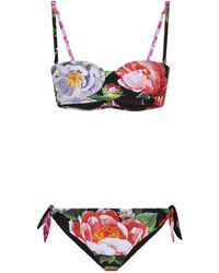 Dolce & Gabbana - Floral-print Balconette Bikini - Lyst