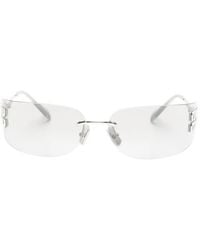 Miu Miu - Logo-Embellished Rimless Sunglasses - Lyst