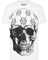 Philipp Plein - Skull-Print Round-Neck T-Shirt - Lyst