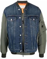 McQueen - アレキサンダー・マックイーン デニムパネル ボンバージャケット - Lyst