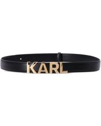 Karl Lagerfeld - Logo-buckle Leather Belt - Lyst