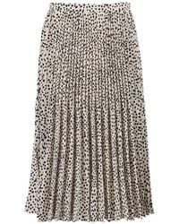 Max Mara - Gonna Legno Rok Met Stippen En Plooien - Lyst