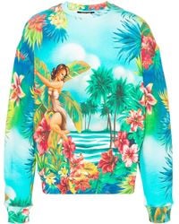 Roberto Cavalli - Floral-Print Cotton Sweatshirt - Lyst