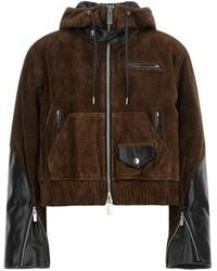 Sacai - Suede-Panelled Leather Jacket - Lyst