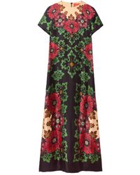 La DoubleJ - Floral-Print Midi Day Dress - Lyst