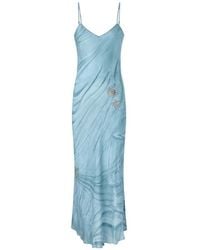 Pinko - Fluid Slip Dress With Placed Jewel Print - Lyst