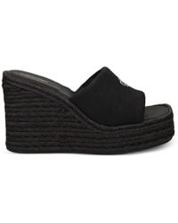 Calvin Klein - Logo-Plaque Wedge Espadrilles - Lyst