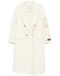 ERMANNO FIRENZE - Floral-Embroidered Double-Breasted Coat - Lyst