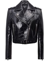 Balmain - Jackets > Leather Jackets - Lyst