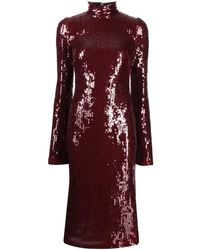 Galvan London - Midi-jurk Met Pailletten - Lyst