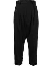 Yohji Yamamoto - Wool Cropped Tapered-Trousers - Lyst