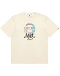 Aape By A Bathing Ape - Moonface-Print Logo-Patch T-Shirt - Lyst