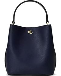 Ralph Lauren - Small Reese Logo-Detail Top-Handle Leather Tote Bag - Lyst