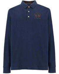 La Martina - Beato Poloshirt Met Geborduurd Logo En Lange Mouwen - Lyst