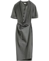 Lemaire - Wickelkleid Mit Kurzen Ärmeln - Lyst
