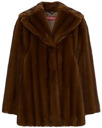 Max Mara - Faux-Fur Shawl-Lapel Coat - Lyst