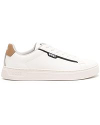 BOSS - Rhys Tenn Lace-up Leather Sneakers - Lyst