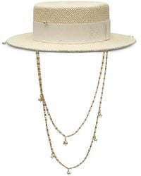 Ruslan Baginskiy - Chain-Strap Straw Boater Hat - Lyst