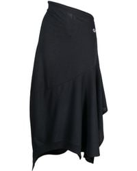 ANREALAGE X Champion Logo-patch Asymmetric Skirt - Black