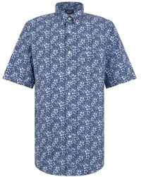 Paul & Shark - Floral-Print Short-Sleeve Shirt - Lyst