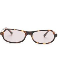 Miu Miu - Tortoiseshell-Effect Rectangle-Frame Sunglasses - Lyst