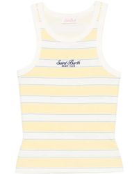 MC2 Saint Barth - Ada Striped Logo-Detail Tank Top - Lyst