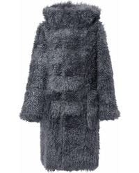 Burberry - Faux Fur Duffle Coat With Ear-detail Hood Tempest Grey - Lyst