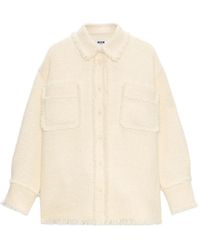 MSGM - Boxy Oversized Shirt With Textured Fabric - Lyst